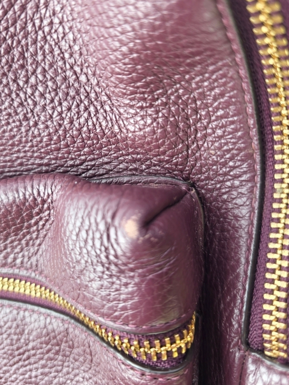 Maroon Coach Court Backpack in Refined Pebble Leather Coach Bag - Picture 5 of 12